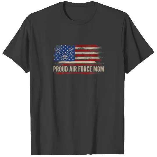 Vintage Proud Air Force Mom American Flag Veteran T-shirt