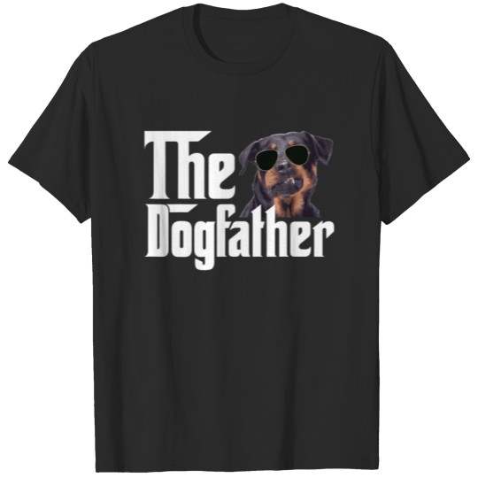 Discover Mens The Dogfather Rottweiler Funny Dog Owner Dog T-shirt