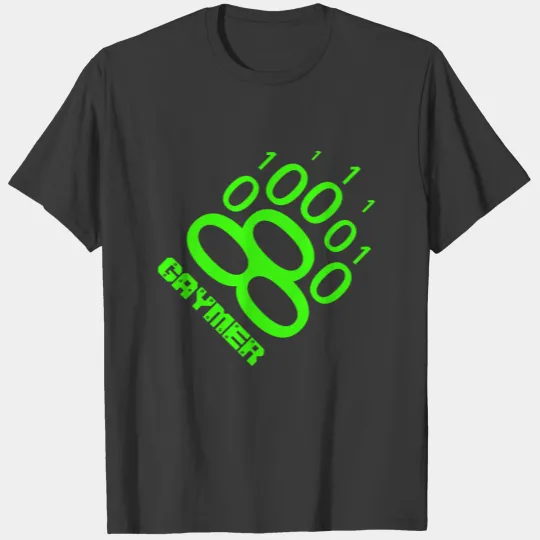 Gaymer Binary Bear Paw (Green) T-shirt