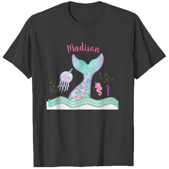 Mermaid Pink Gold Under The Sea Birthday Baby Body T-shirt