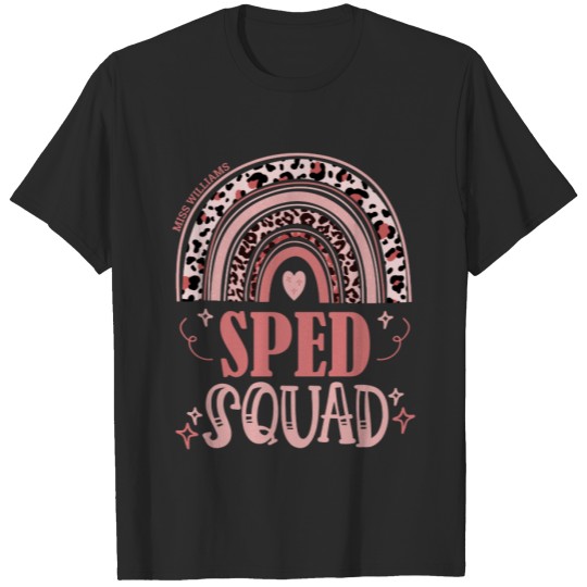 Discover SPED Squad Muted Pink Leopard Rainbow T-shirt
