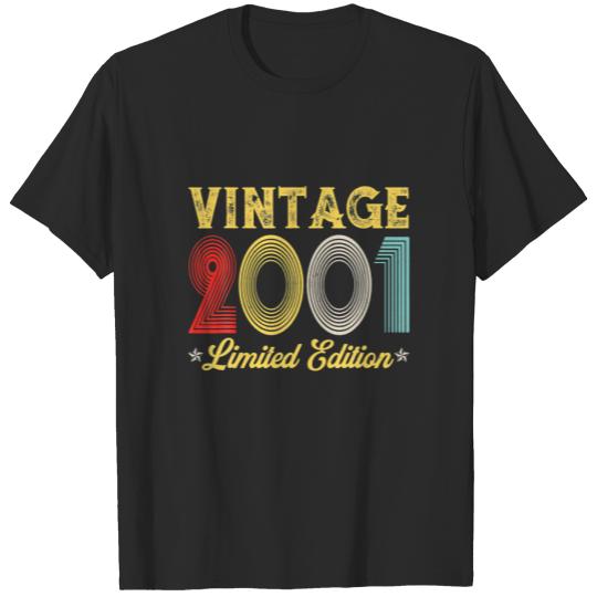 Vintage 2001 21st Birthday Decorations Men Wo T-shirt