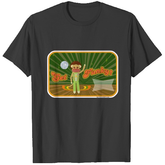 Get Funky Disco Customizable Sock Monkey Character T-shirt
