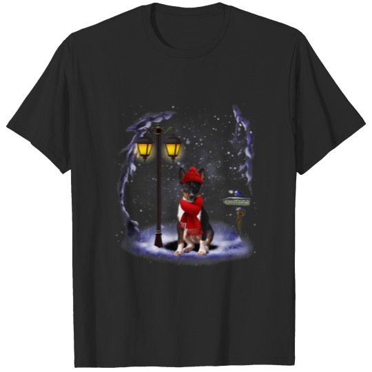 Discover Rat Terrier Santa Snow Christmas Light Winter Paja T-shirt