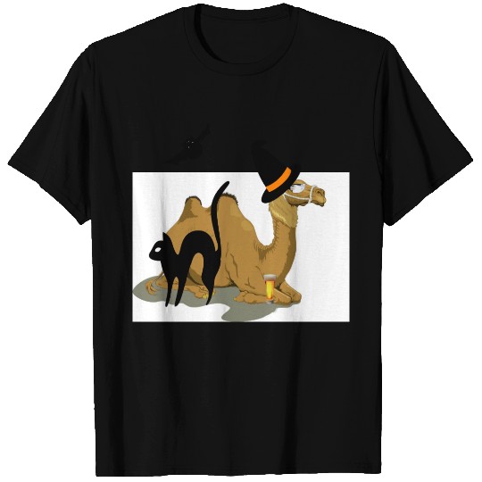 Halloween Hump Day Camel with Black Cat T-shirt