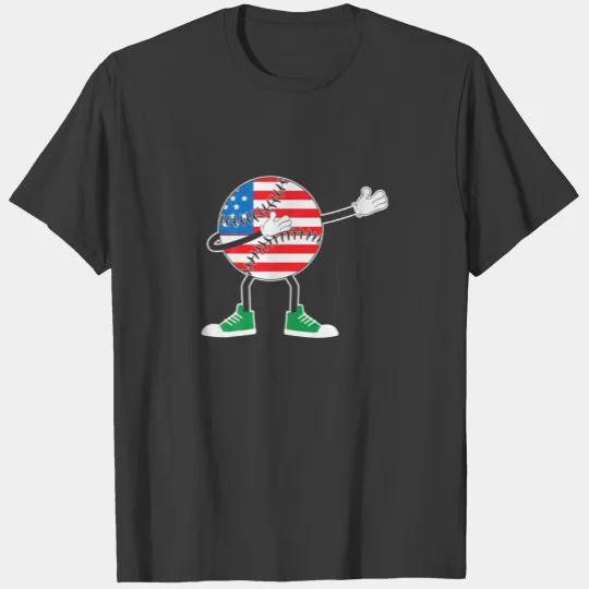Dabbing Baseball Ball American Flag 4Th Of July So T-shirt