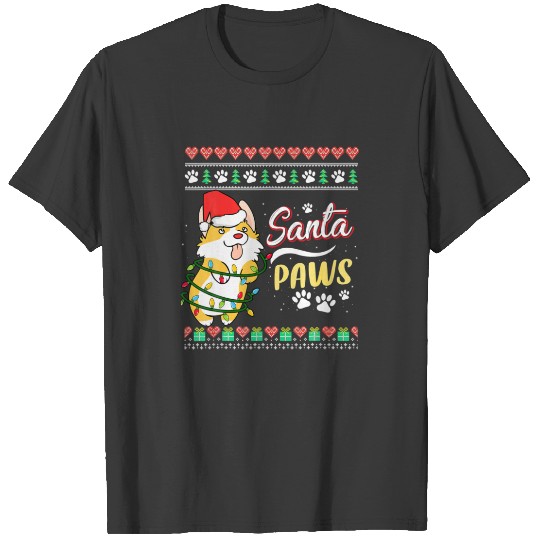 Santa Paws Christmas Dog T-shirt