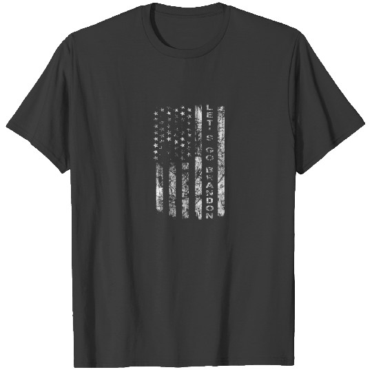 Vintage Let's Go Brandon Meme USA Flag In N Out Ch T-shirt