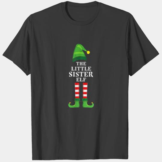 Little Sister Elf Family Matching Group Christmas T-shirt