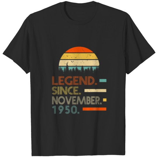 Discover 71 Years Old Retro Birthday Gift Legend Since Nove T-shirt