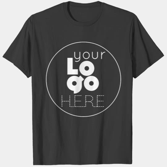 Navy Blue  +your White Business Logo on Back T-shirt