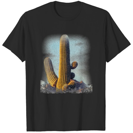 Discover Snow Falling on Saguaro T-shirt