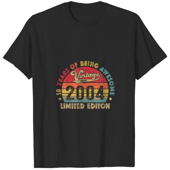 Discover Vintage 2004 18Th Birthday Decor Retro Awesome Sin T-shirt
