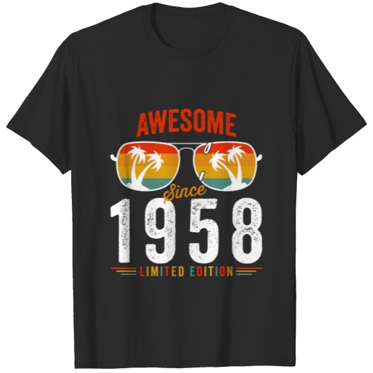 Discover Awesome Since 1958 Birthday Retro Vintage 64 65 Ye Polo T-shirt