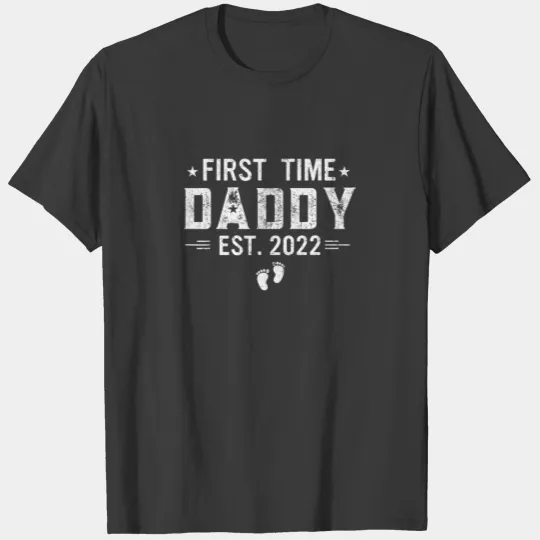 Mens First Time Daddy 2022 - New Daddy To Be Funny T-shirt
