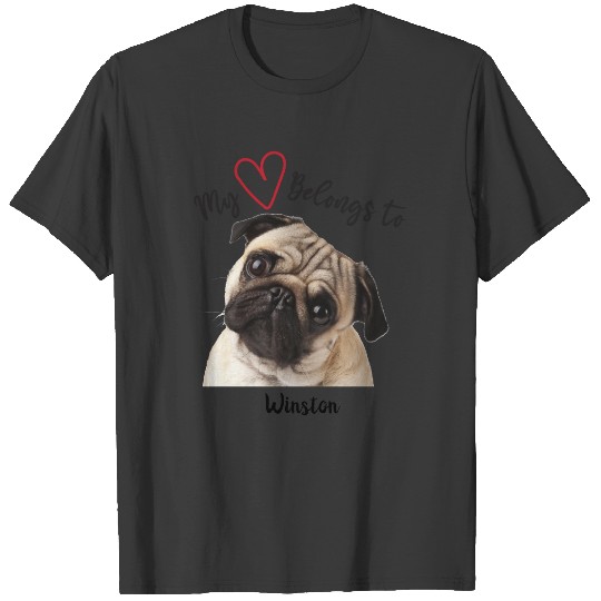 Discover My Heart Belongs to Pug T-shirt