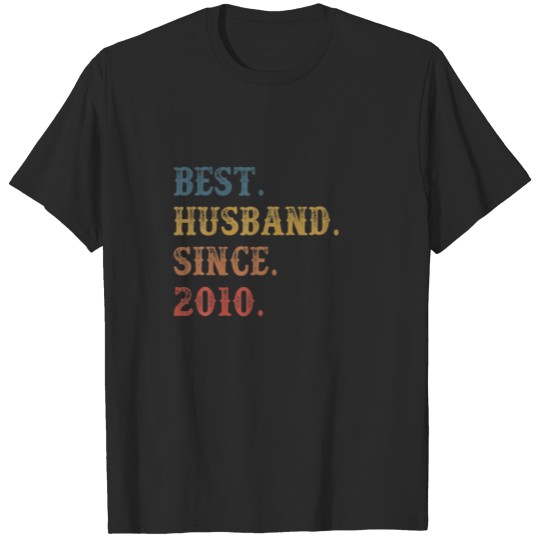 Discover Retro Best Husband Since 2010 - 12Th Wedding Anive T-shirt