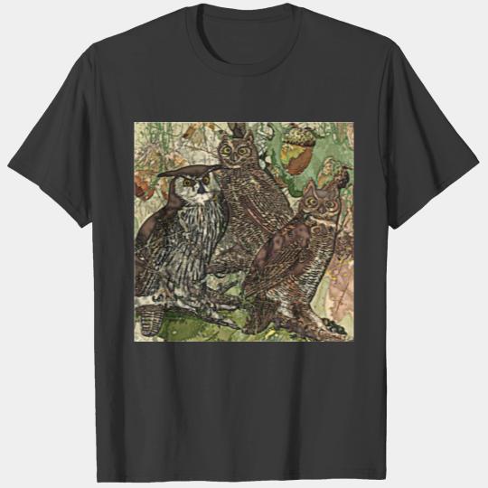 Owls in batik style T-shirt