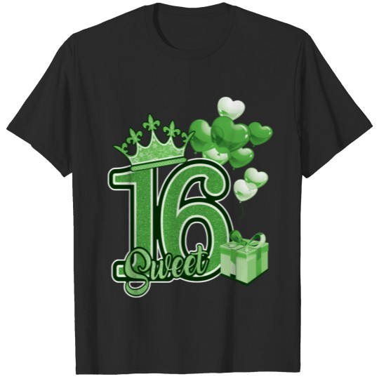 Discover Sweet Sixteen Birthday Green T-shirt