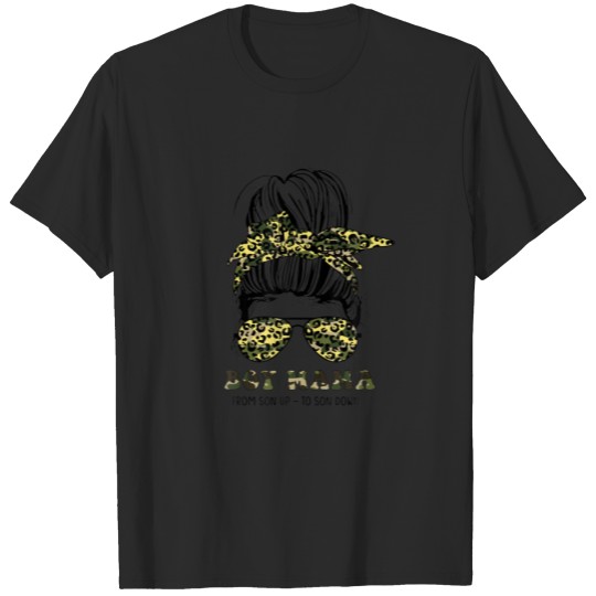 Discover Messy Bun Boy Mama From Son Up To Son Down Camoufl T-shirt