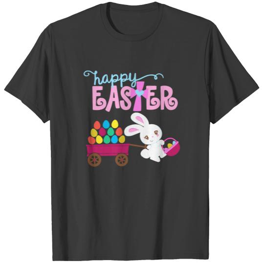 HAPPY EASTER Bunny Egg Hunt Christian Girl Kid Tod T-shirt