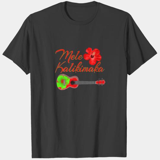 Mele Kalikimaka Guitar Hawaiian Merry Christmas T-shirt