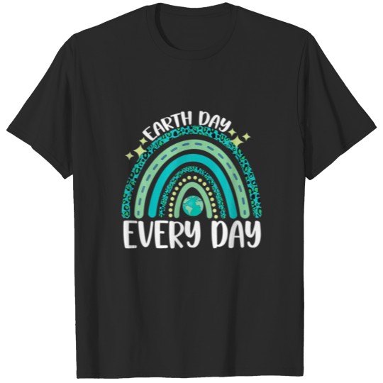 Earth Day Every Day Rainbow Leopard Skin Earth Day T-shirt