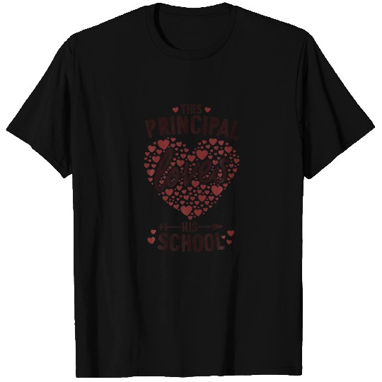 Valentines Day Principal Loves His School Elementa T-shirt