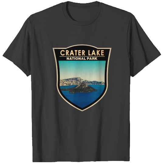Crater Lake National Park Oregon Retro Watercolor T-shirt
