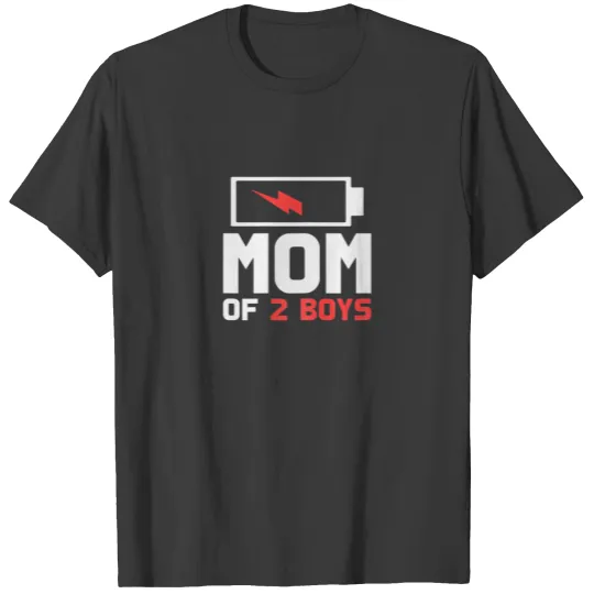 Womens Mom Of 2 Boys Gift From Son Mothers Day Bir T-shirt