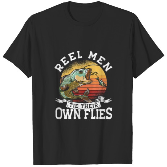Discover Mens Fishing Reel Men Tie Their Own Flies Fisherma T-shirt