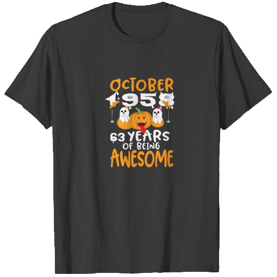 Discover October 1958 63 Years Of Being Awesome 63Rd Birthd T-shirt