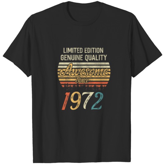 Vintage 50Th Birthday 1972 Retro Limited Edition T-shirt