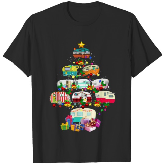 Discover Christmas Camping Lover X-mas Camping Truck T-shirt