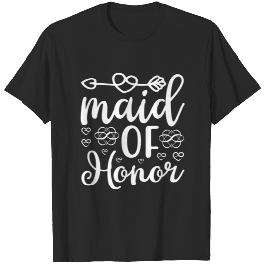 Discover Maid Of Honor Arrow Heart Wedding And Bachelorette T-shirt