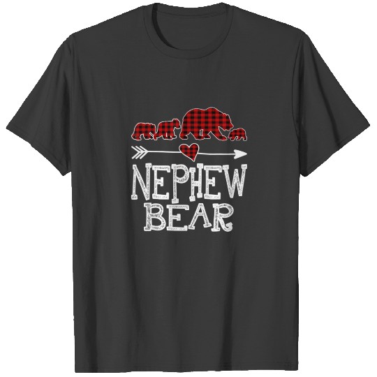 Nephew Bear Three Cubs Red Plaid Mama Christmas Pa T-shirt