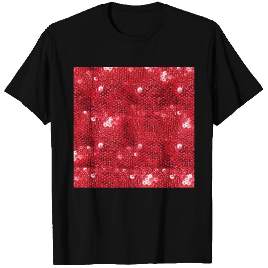 Faux Red Sequin Image  Background T-shirt