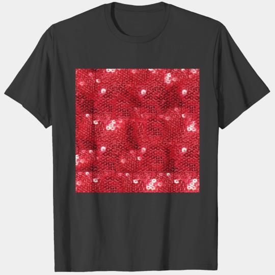 Faux Red Sequin Image  Background T-shirt
