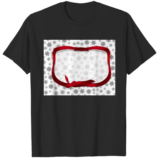 Discover Snowflakes Outlined with Red Ribbon Tag T-shirt