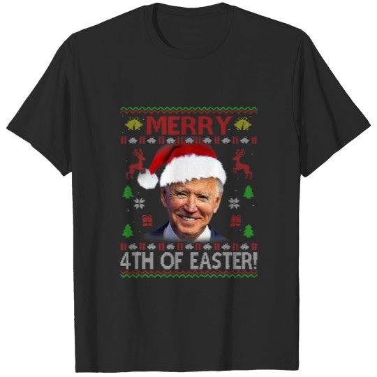 Discover Santa Joe Biden Merry 4Th Of Easter Ugly Christmas T-shirt