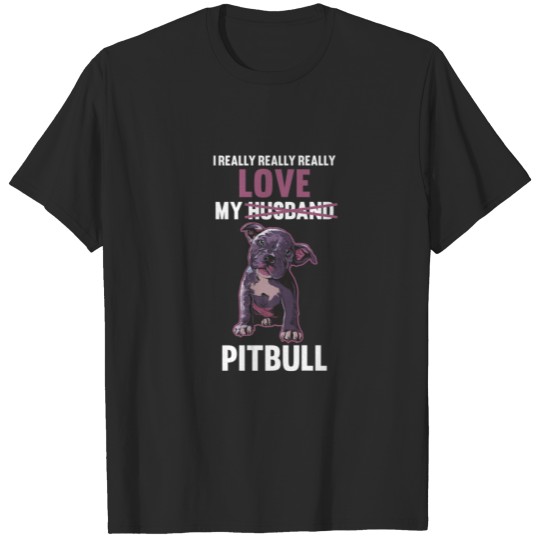 Discover I Love My Husband Pitbull T-shirt