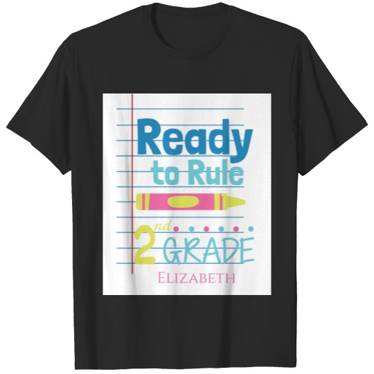 Discover Personalized ready to rule second grade crayon T-shirt