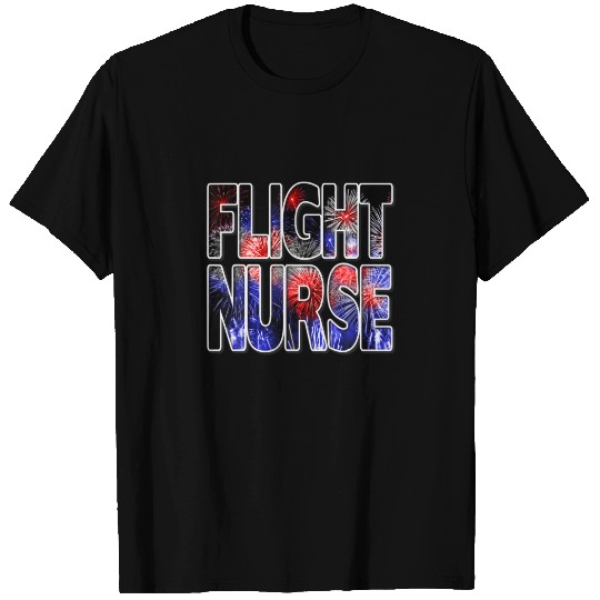 Nurses July 4Th Fireworks Patriotic Flight Nurse T-shirt
