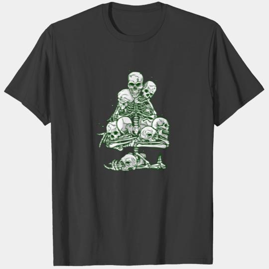 skull ugly christmas tree skeleton gothic T-shirt