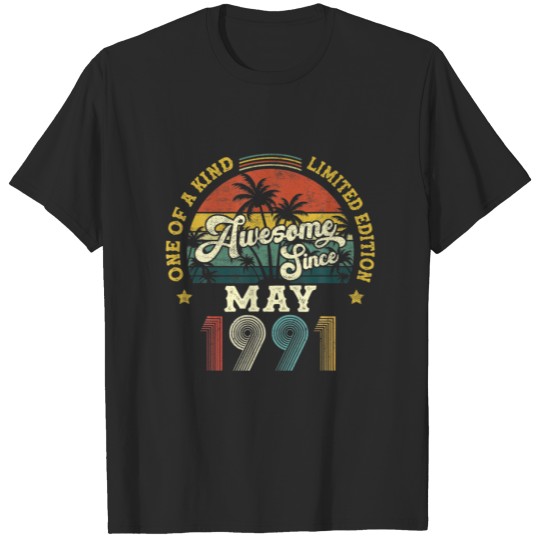 Discover Awesome Since May 1991 Vintage 31Th Birthday Gifts T-shirt