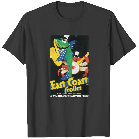 EAST COAST FROLICS Vintage Travel Poster T-shirt