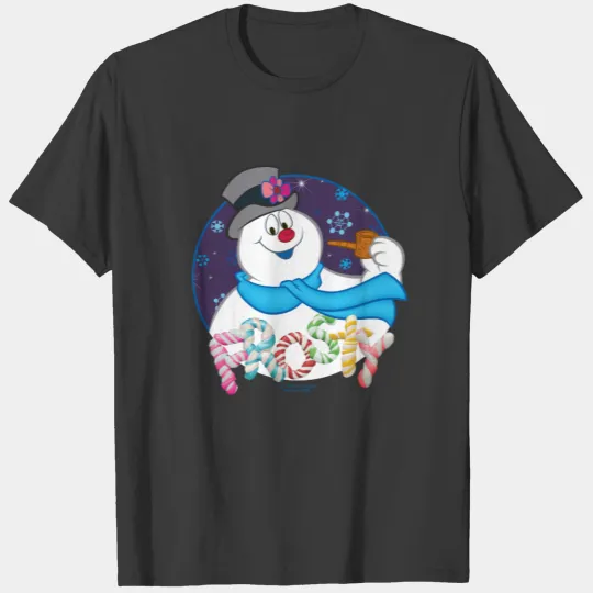 Frosty the Snowman™ | Colorful Candy Cane Name T-shirt