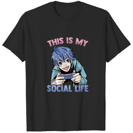Discover Anime Gamer - This Is My Social Life - Vaporwave - T-shirt