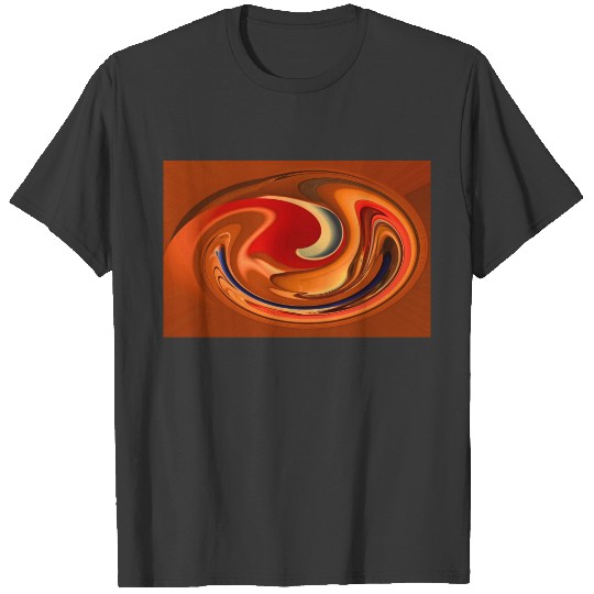Funky Abstract Burnt Orange and Red Design T-shirt