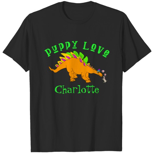 Discover Cute Personalized Dinosaur and Dog Kids Dinosaurs T-shirt